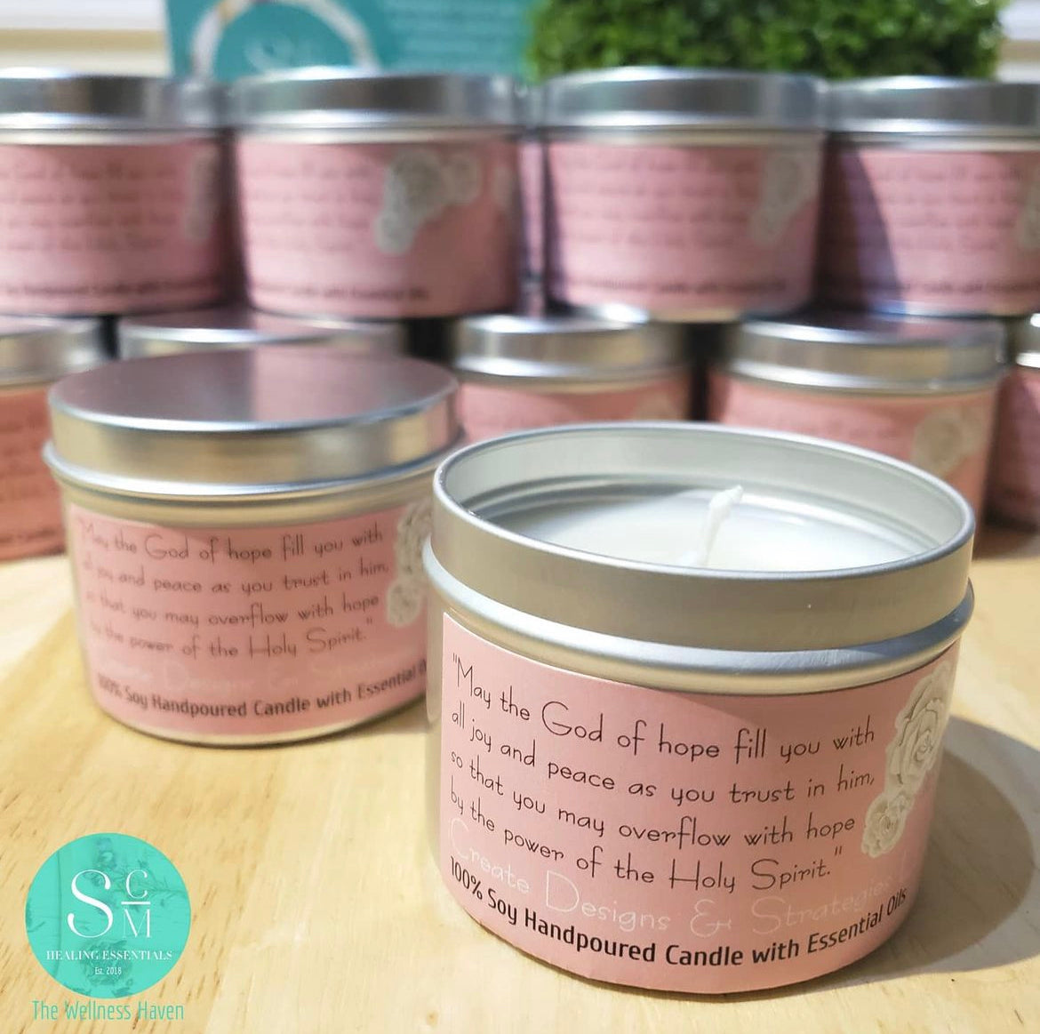 4oz Personalized Bulk Candles Label Candle in Tin (24 pieces)